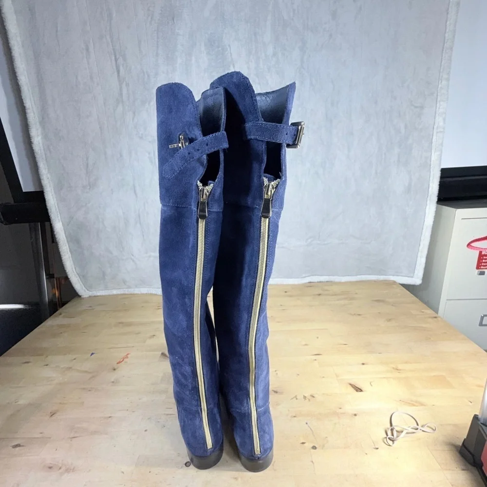 Charles David Blue Suede Over the Knee Boots Women’s 6.5 Charles David